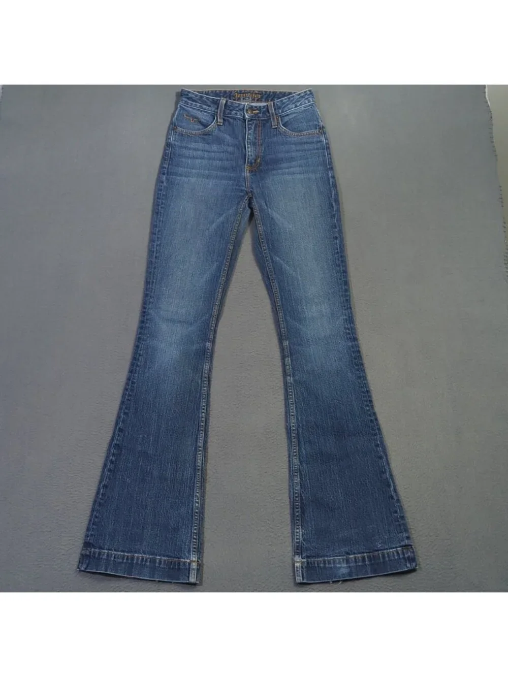 Kimes Ranch Jeans Women's 0x36 Blue Jennifer High Rise Wide Flare Leg Western - Picture 2 of 14